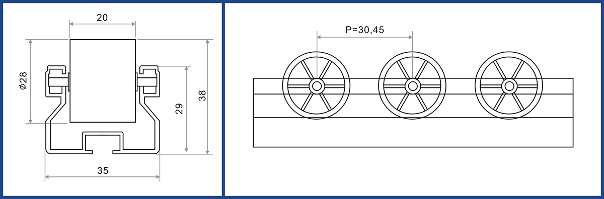 Aluminum Roller Track YD-AL-35