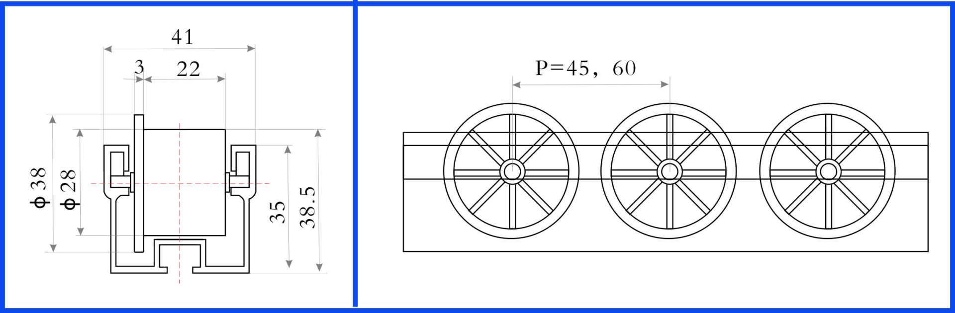 Aluminum Roller Track YD-ALD-42A